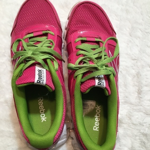 Reebok Zig Tech Shark pink/green sneakers size 6.5 - Picture 4 of 10